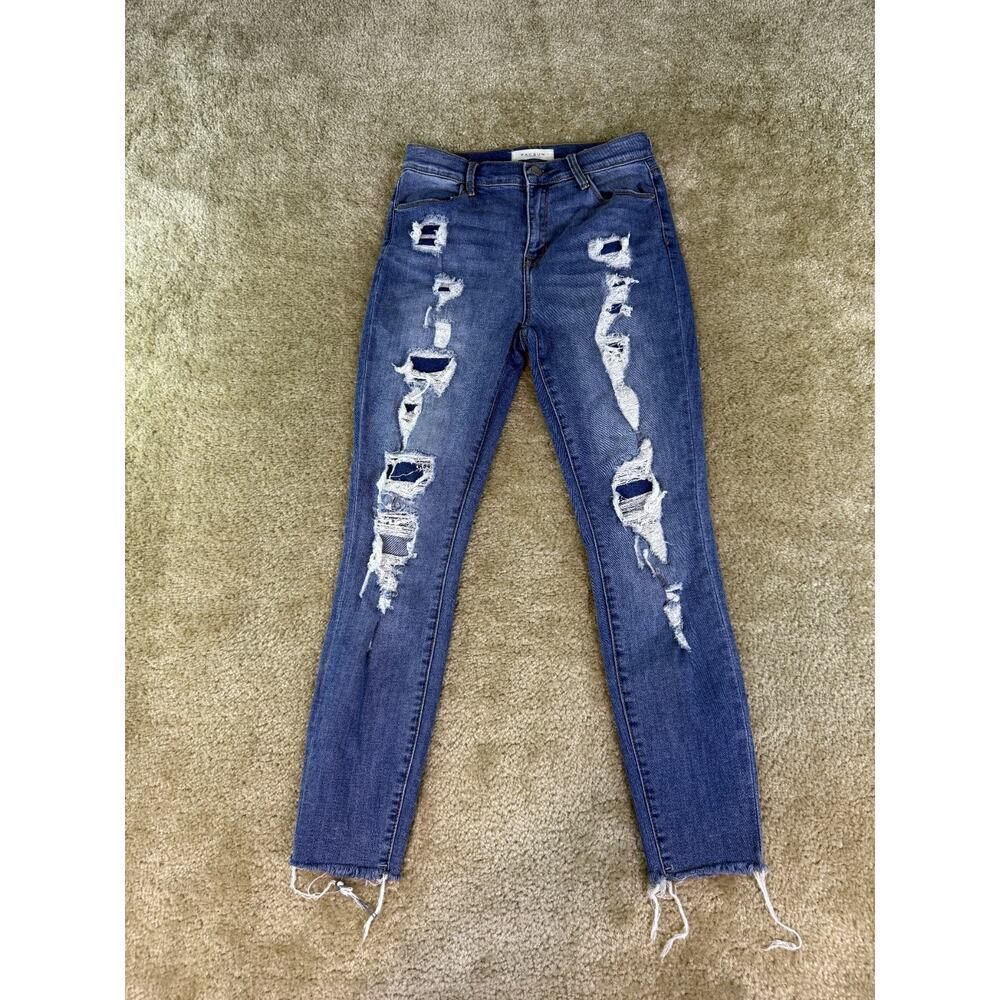 Pacsun Womens Jeans High Rise Ankle Jegging Stretch Size 27 Distressed D385